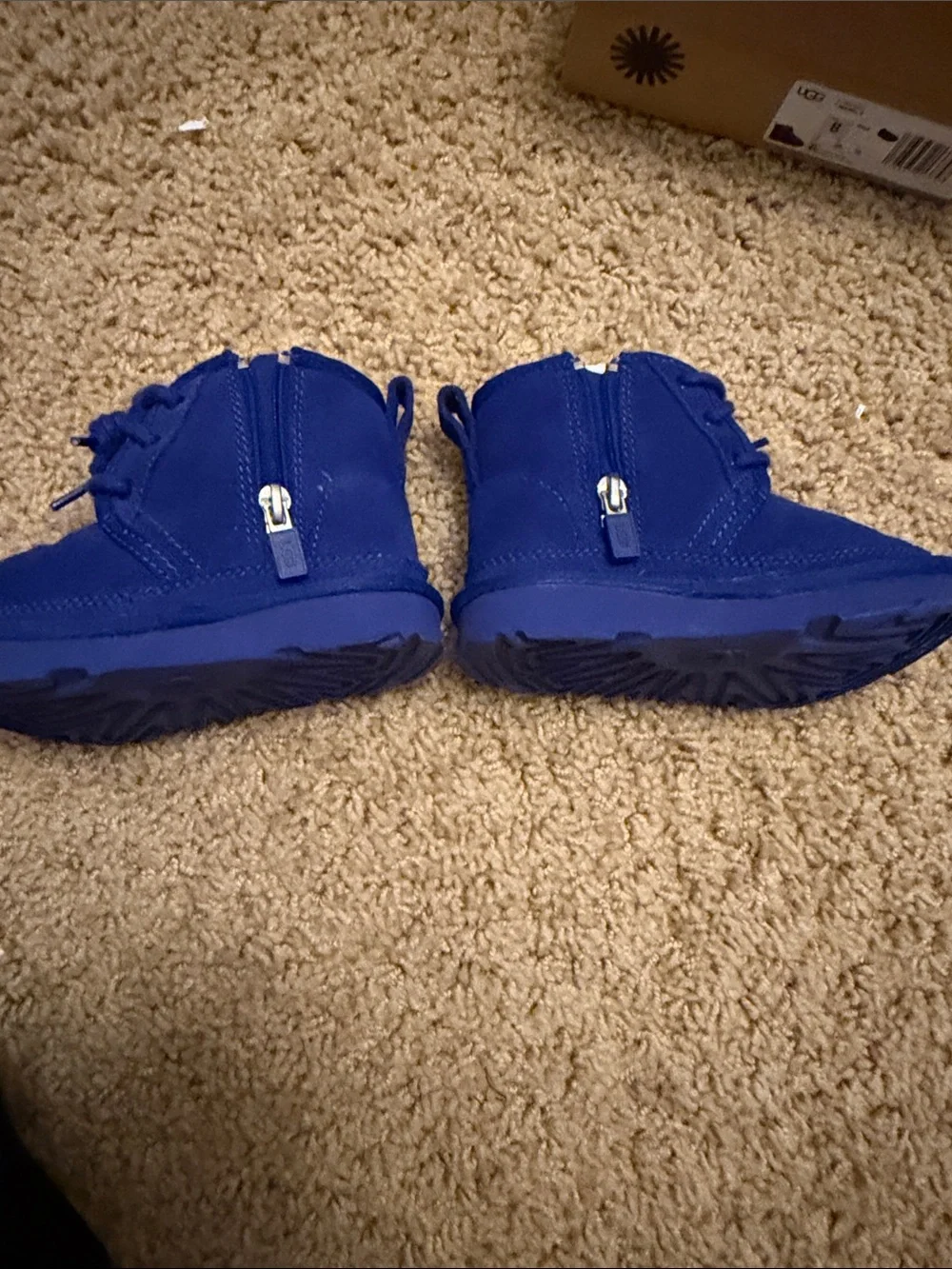 UGG Kids Royal Blue Suede Lace-Up T-Neumel II Boots